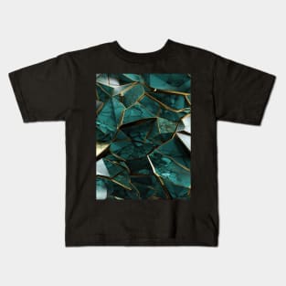 Funky Facade: Trompe-l’oeil Green Turquoise and Gold Kids T-Shirt